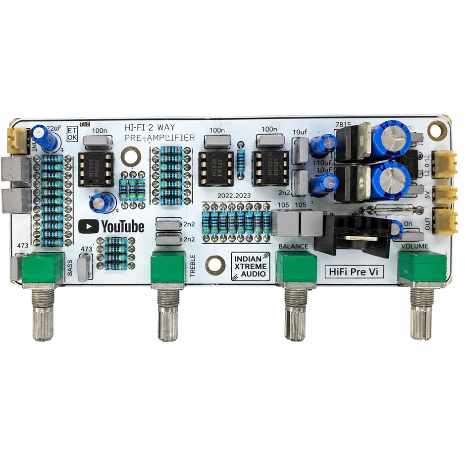 Hi-Fi Pre Amplifier with Tone Control Based on 3X NE5532 Original ICs